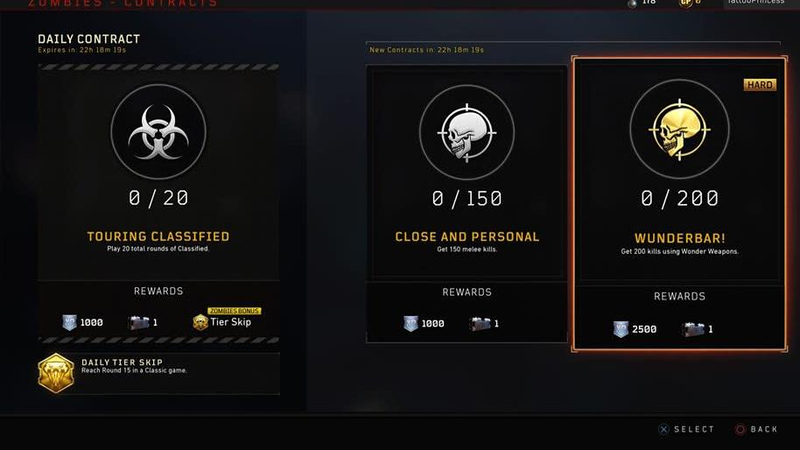Contracts in Zombies mode.